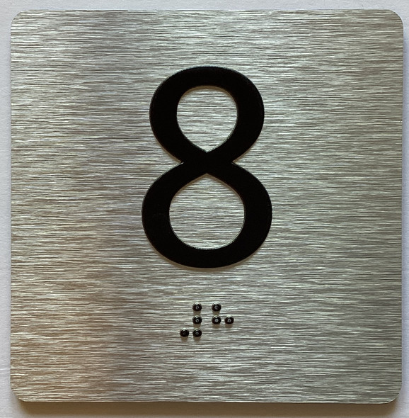Elevator Floor Number / Elevator Jamb Plate 8 Sign
