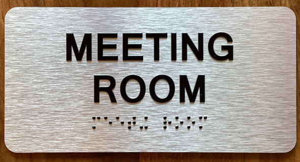 Meeting Room Sign with Raised Letters & Grade 2 Sign