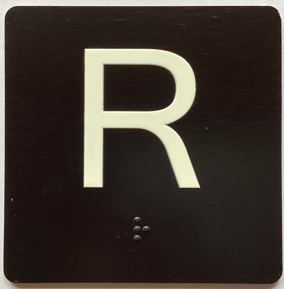 R Sign with Raised Letters Sign