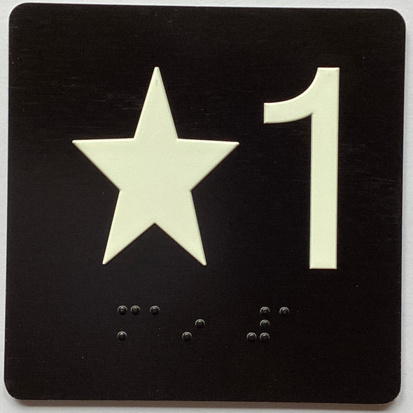 Star 1 Sign with Raised Letters Sign