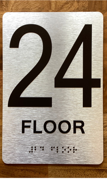 Floor 24 Sign with Raised Letters Sign