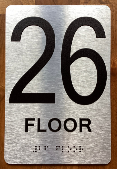 Floor 26 Sign with Raised Letters Sign