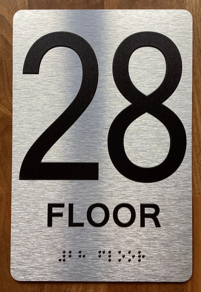 Floor 28 Sign with Raised Letters Sign