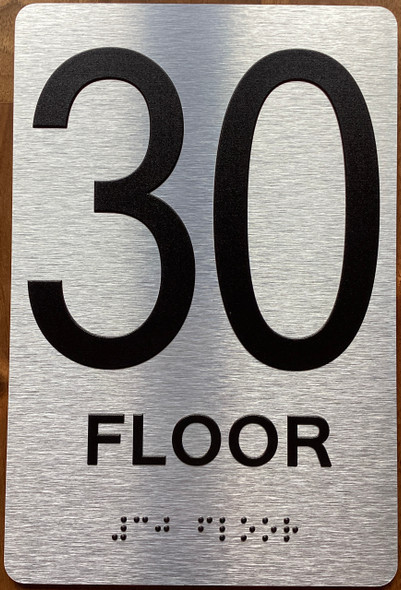 Floor 30 Sign with Raised Letters Sign