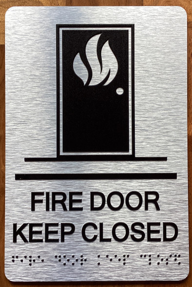 Fire Door Keep Closed With Sign with Raised Letters Sign