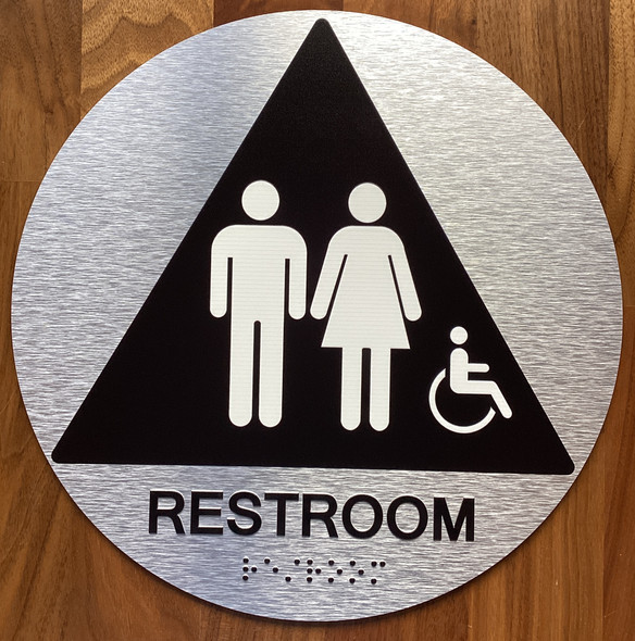 Restroom Accessible With Sign with Raised Letters Sign