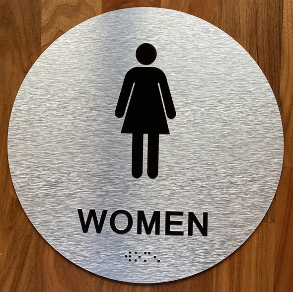 Women Restroom Sign with Raised Letters Sign