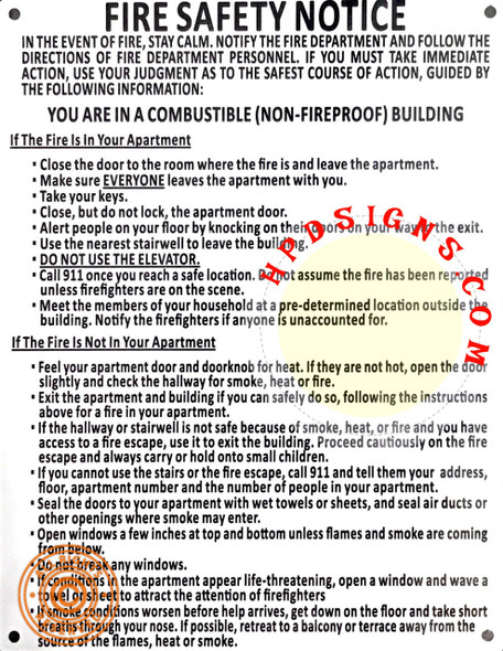 LOBBY Fire Safety Notice -NON FIRE PROOF BUILDING LOBBY Fire Safety Notice -NON FIRE PROOF BUILDING