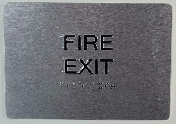 FIRE EXIT  with Tactile Text and Braille FIRE EXIT  with Tactile Text and Braille