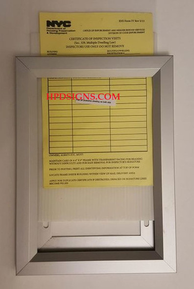 HPD Certificate of inspection visits frame 6 X 9 HPD Certificate of inspection visits frame 6 X 9