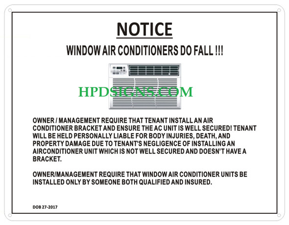WINDOW AIR CONDITIONERS DO FALL
