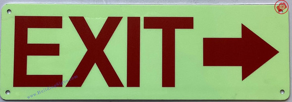 Photoluminescent EXIT RIGHT ARROW/GLOW IN THE DARK EXIT RIGHT ARROW Photoluminescent EXIT RIGHT ARROW/GLOW IN THE DARK EXIT RIGHT ARROW