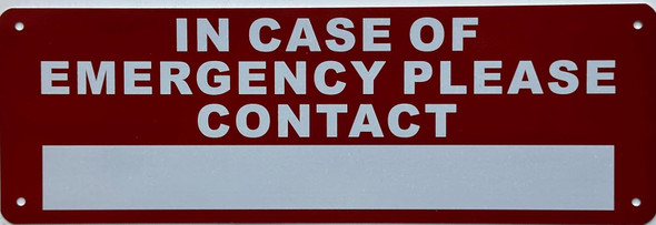 IN CASE OF EMERGENCY PLEASE CONTACT IN CASE OF EMERGENCY PLEASE CONTACT