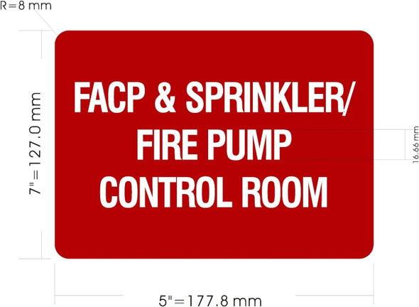 FACP AND SPRINKLER FIRE PUMP CONTROL ROOM Decal/STICKER FACP AND SPRINKLER FIRE PUMP CONTROL ROOM Decal/STICKER