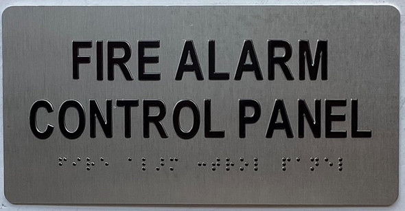 FIRE ALARM CONTROL PANEL Raised letters & Grade 2 Braille - Includes Red Adhesive pad for Easy Installation