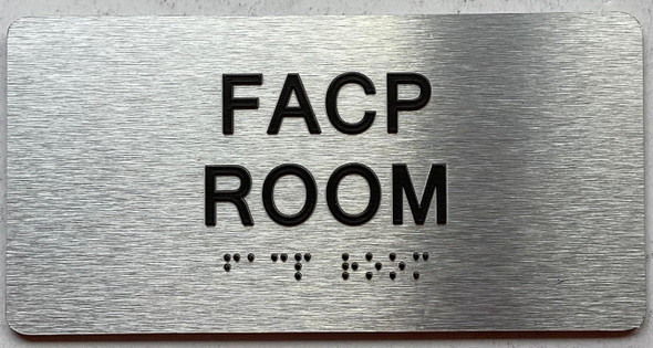 FACP ROOM with Raised letters/Image & Grade 2 Braille - Includes Red Adhesive pad for Easy Installation FACP ROOM with Raised letters/Image & Grade 2 Braille - Includes Red Adhesive pad for Easy Installation