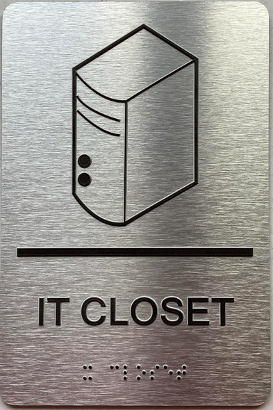 IT CLOSET with Raised letters/Image & Grade 2 Braille - Includes Red Adhesive pad for Easy Installation IT CLOSET with Raised letters/Image & Grade 2 Braille - Includes Red Adhesive pad for Easy Installation