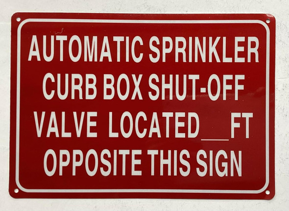 Automatic sprinkler curb shut-off valve located Automatic sprinkler curb shut-off valve located
