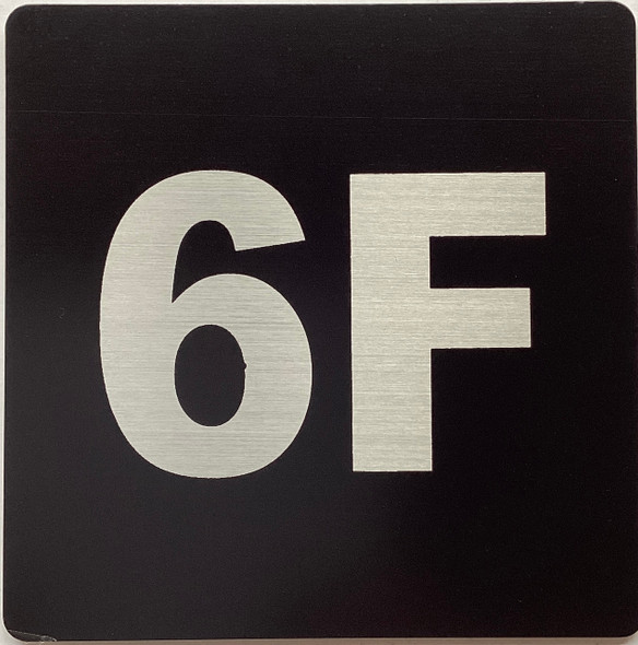 Apartment number 6F sign