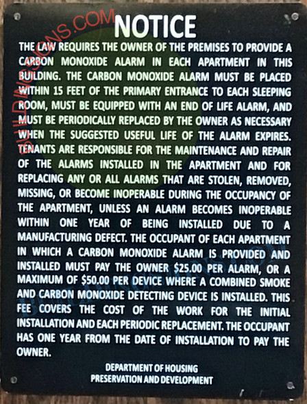 HPD Carbon monoxide detector notice HPD Carbon monoxide detector notice