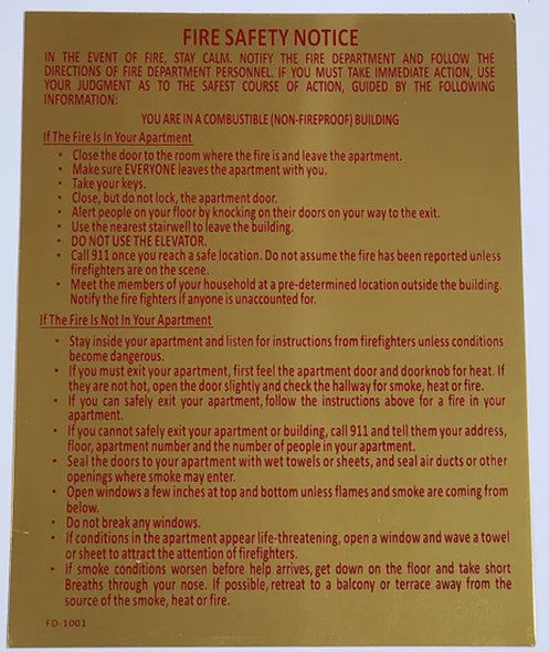 Fire Safety Notice Lobby NON FIRE PROOF BUILDING Fire Safety Notice Lobby NON FIRE PROOF BUILDING