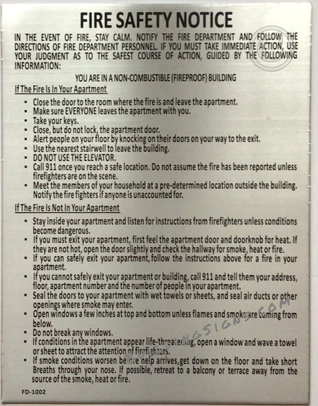 LOBBY FIRE SAFETY NOTICE FIRE PROOF BUILDING LOBBY FIRE SAFETY NOTICE FIRE PROOF BUILDING