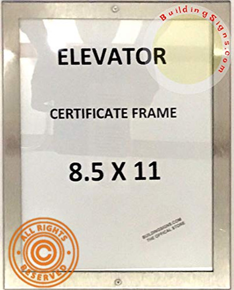 Elevator Certificate Frame 8.5x11 Elevator Certificate Frame 8.5x11