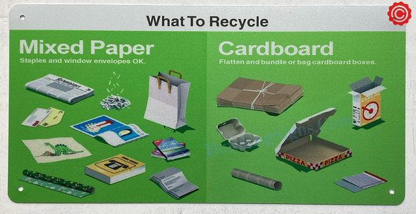 NYC Recycle sign- MIXED PAPER AND CARDBOARD SIGN NYC Recycle sign- MIXED PAPER AND CARDBOARD SIGN