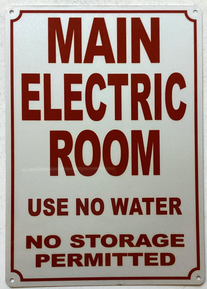 MAIN ELECTRIC ROOM Sign MAIN ELECTRIC ROOM Sign