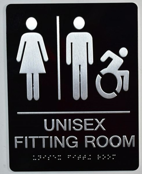ADA UNISEX ACCESSIBLE FITTING ROOM SIGN ADA UNISEX ACCESSIBLE FITTING ROOM SIGN