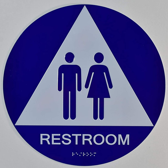 ADA UNISEX RESTROOM CA 128-(ALUMINIUM, BLUE,SIZE Q12) SIGN ADA UNISEX RESTROOM CA 128-(ALUMINIUM, BLUE,SIZE Q12) SIGN