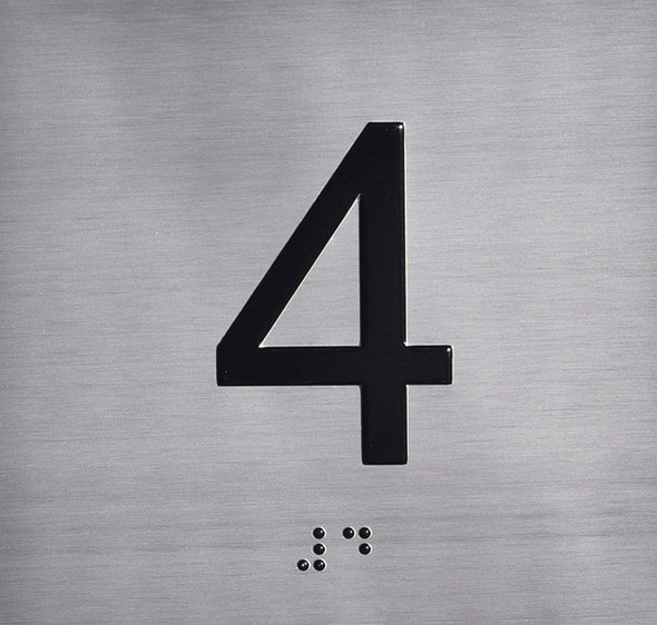 ADA 4TH FLOOR ELEVATOR JAMB PLATE SIGN ADA 4TH FLOOR ELEVATOR JAMB PLATE SIGN