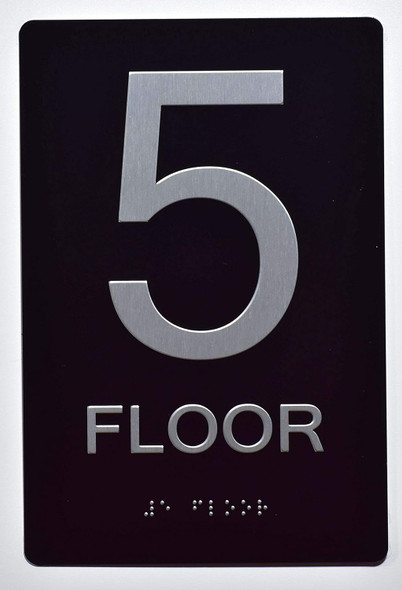 ADA BLACK FLOOR NUMBER 5TH FLOOR SIGN ADA BLACK FLOOR NUMBER 5TH FLOOR SIGN