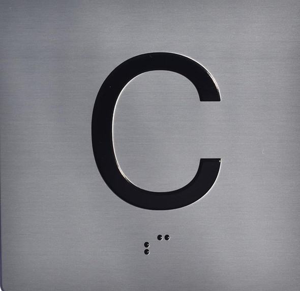 ADA ELEVATOR JAMB PLATE WITH BRAILLE (C- CELLAR) SIGN