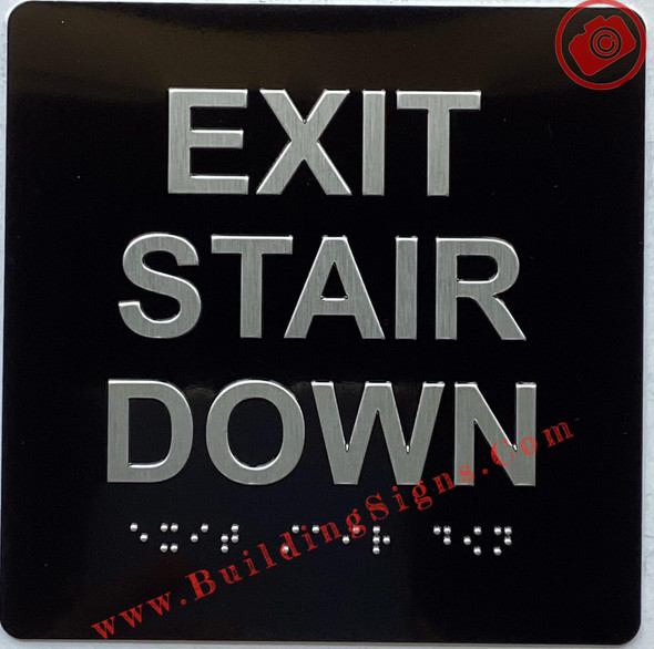 ADA EXIT STAIR DOWN SIGN