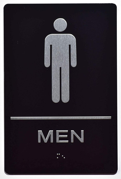 Men Restroom  -Braille  with Raised Tactile Graphics and Letters   - Men Restroom  -Braille  with Raised Tactile Graphics and Letters   -