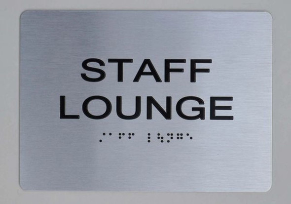 Staff Lounge Braille with Raised Tactile Graphics and Letters