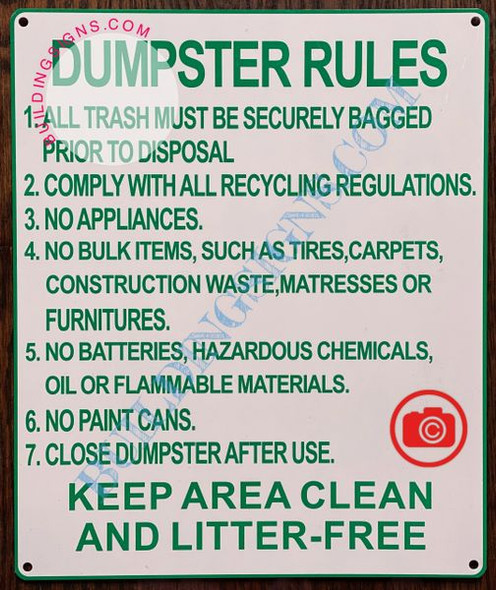 DUMPSTER RULES DUMPSTER RULES
