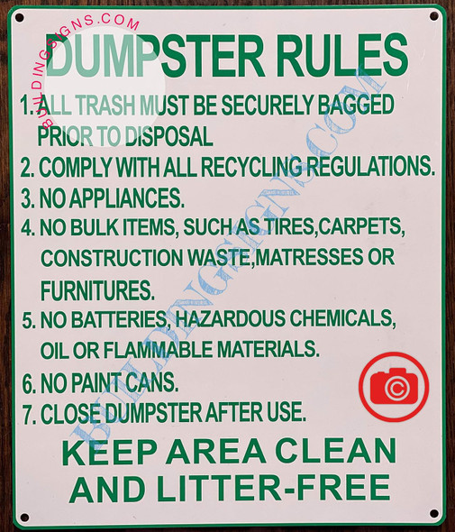 Dumpster Rules Dumpster Rules