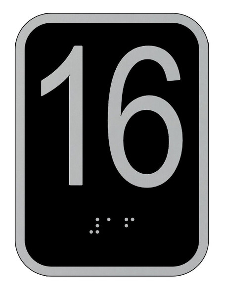 Elevator floor number 16- Elevator Jamb Plate 16 Elevator floor number 16- Elevator Jamb Plate 16