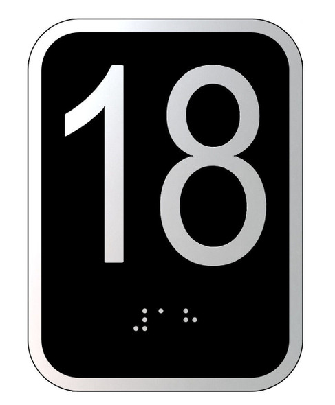 Elevator floor number 18- Elevator Jamb Plate 18 Elevator floor number 18- Elevator Jamb Plate 18