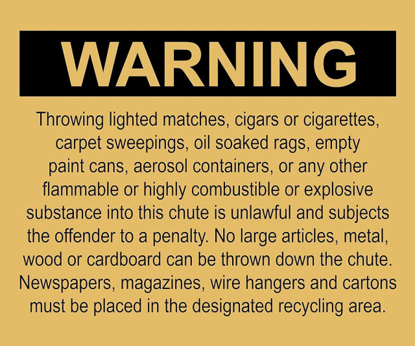 Chute/Compactor  Safety Sign Chute/Compactor  Safety Sign