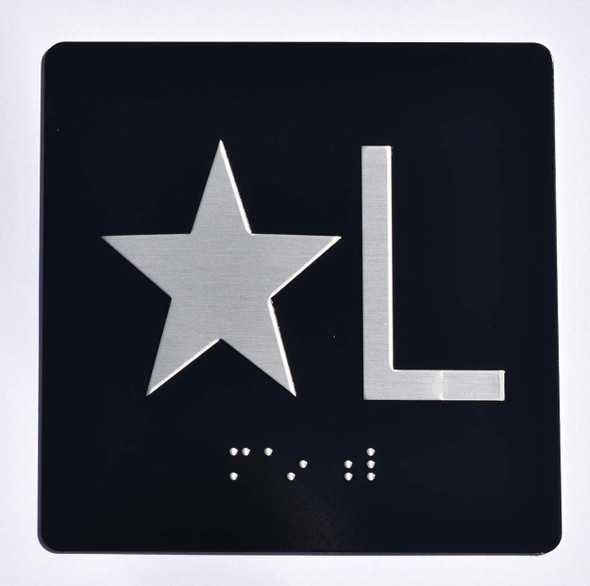 Elevator JAMB Plate with Braille - Elevator Floor Number Brush BLACK Elevator JAMB Plate with Braille - Elevator Floor Number Brush BLACK