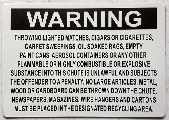 CHUTE SAFTEY /CHUTE WARNING CHUTE SAFTEY /CHUTE WARNING