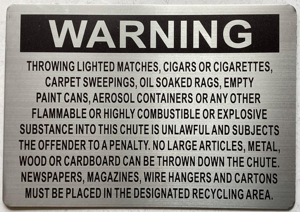 CHUTE SAFTEY /CHUTE WARNING CHUTE SAFTEY /CHUTE WARNING