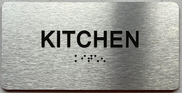 KITCHEN  with Raised letters/Image & Grade 2 Braille - Includes Red Adhesive pad for Easy Installation KITCHEN  with Raised letters/Image & Grade 2 Braille - Includes Red Adhesive pad for Easy Installation