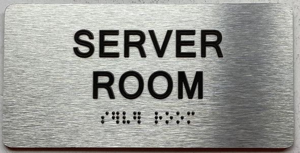 SERVER ROOM  with Raised letters/Image & Grade 2 Braille - Includes Red Adhesive pad for Easy Installation SERVER ROOM  with Raised letters/Image & Grade 2 Braille - Includes Red Adhesive pad for Easy Installation