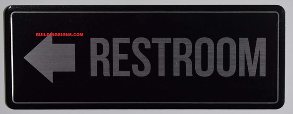 Restroom Left Arrow Sign Restroom Left Arrow Sign