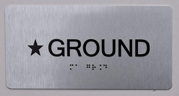Star Ground Floor Number Sign-Tactile Signs  Silver-Tactile Touch Braille Sign-Tactile Signs