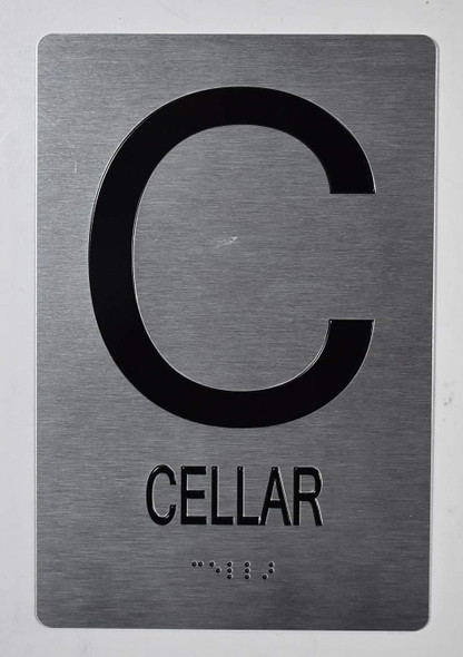 Cellar Floor Number Sign-Tactile Signs  Silver-Tactile Touch Braille Sign-Tactile Signs Cellar Floor Number Sign-Tactile Signs  Silver-Tactile Touch Braille Sign-Tactile Signs